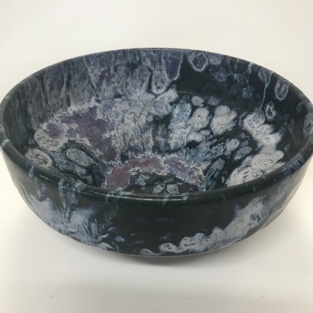 DECOR (DISH), 1960s Teal Blue Marbled